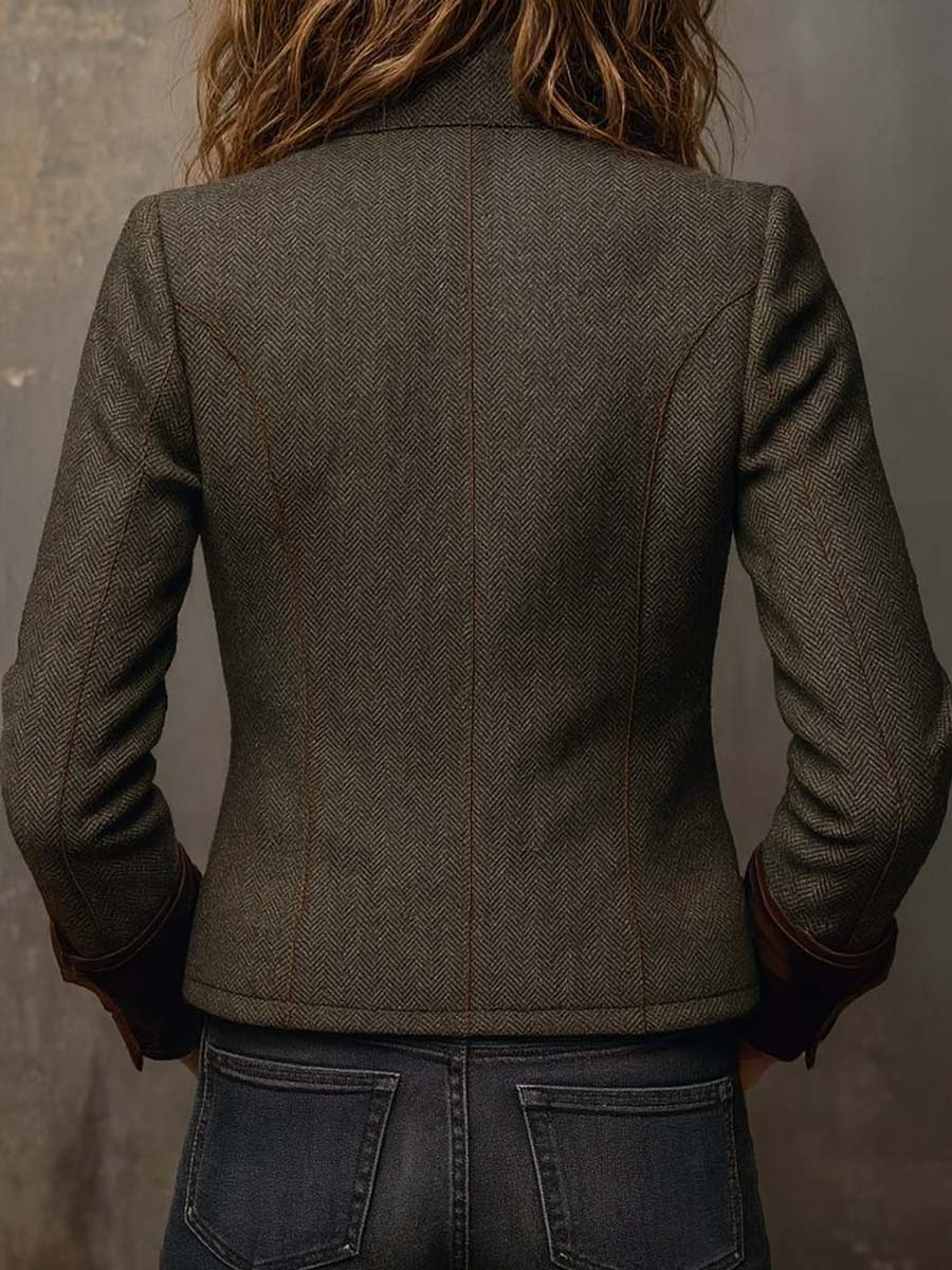 Honorine Vintage Chevron Blazer