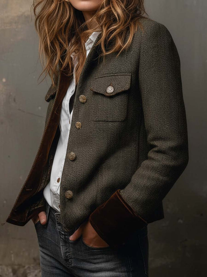 Honorine Vintage Chevron Blazer