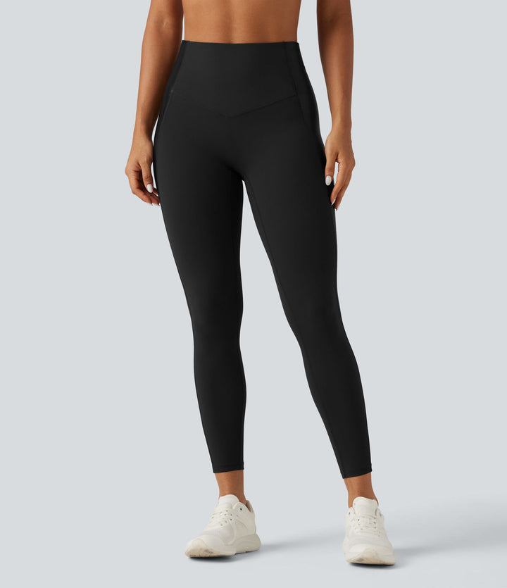 Halara UltraSculpt™ High Waisted Stretchy PU Tummy Control Yoga Leggings with Pocket