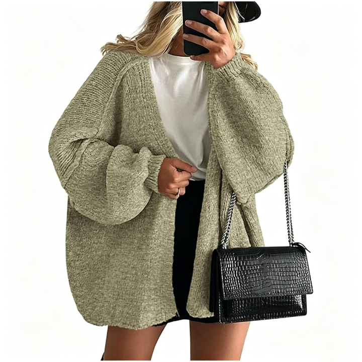 Women’s Chunky Knit Cardigan – Relaxed Fit