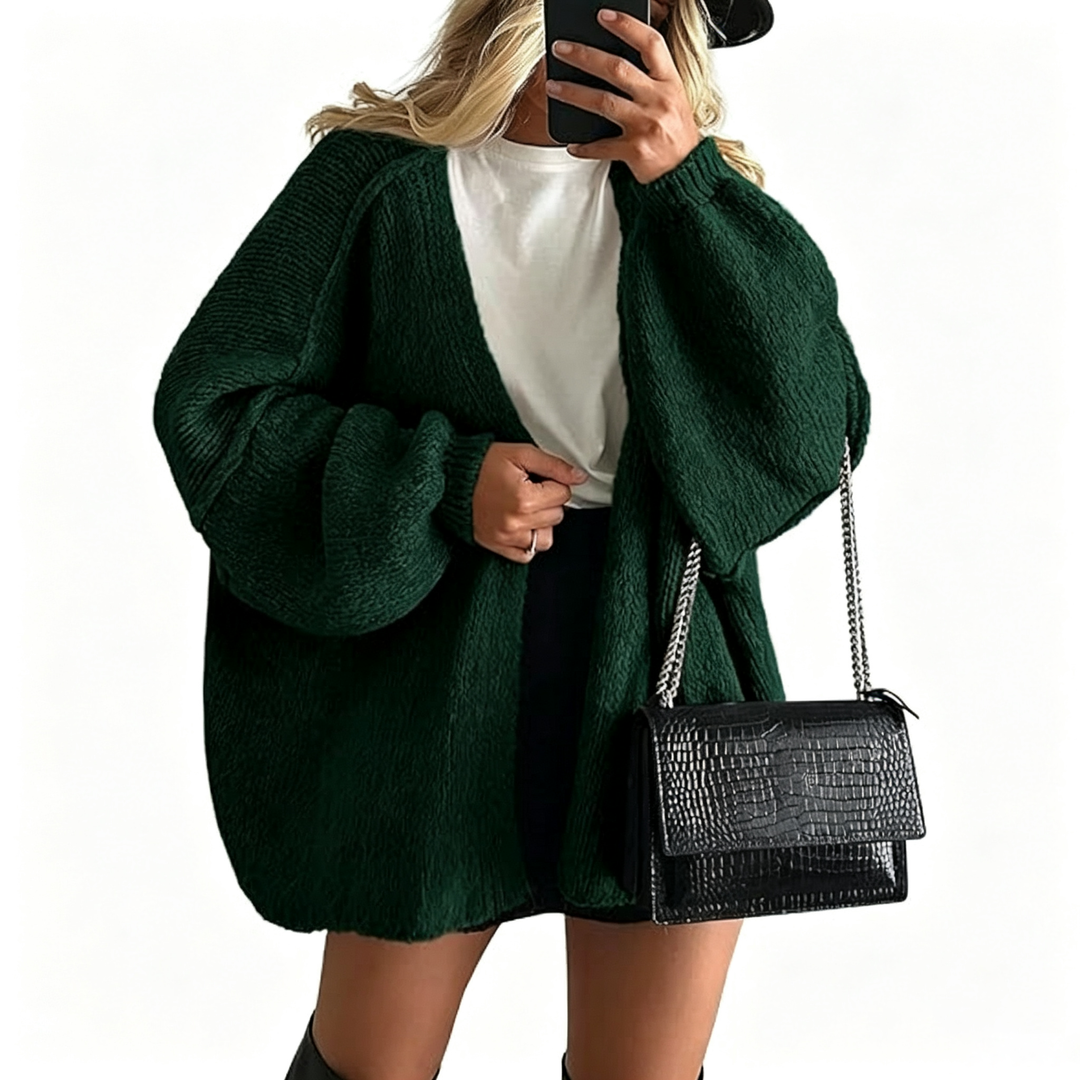 Women’s Chunky Knit Cardigan – Relaxed Fit