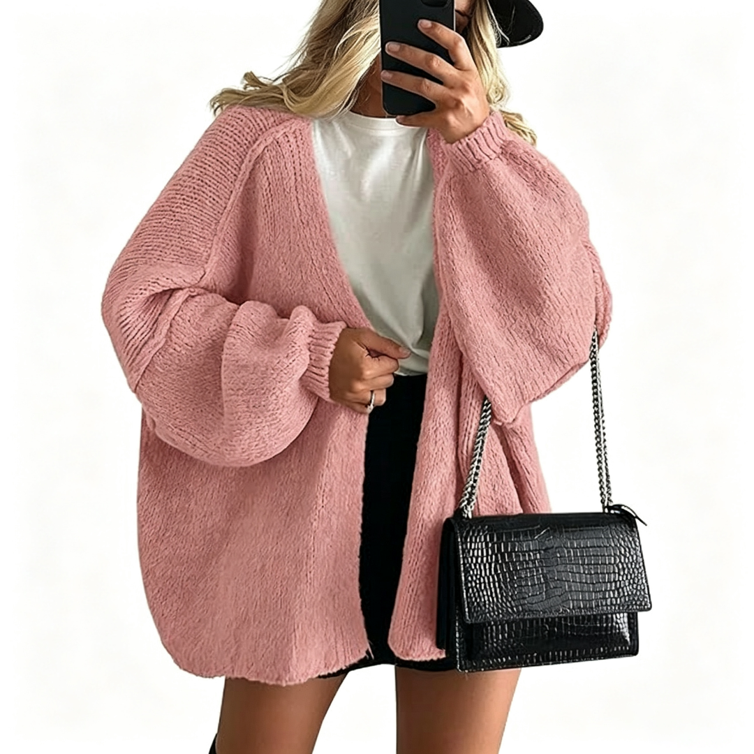 Women’s Chunky Knit Cardigan – Relaxed Fit