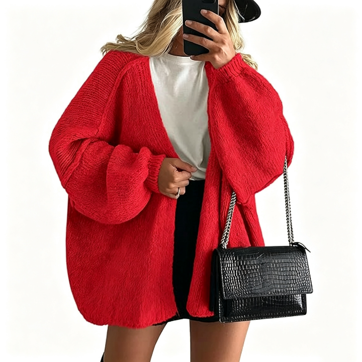 Women’s Chunky Knit Cardigan – Relaxed Fit