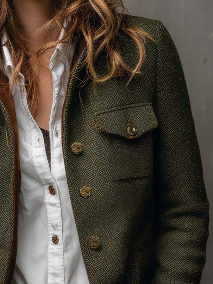 Honorine Vintage Chevron Blazer