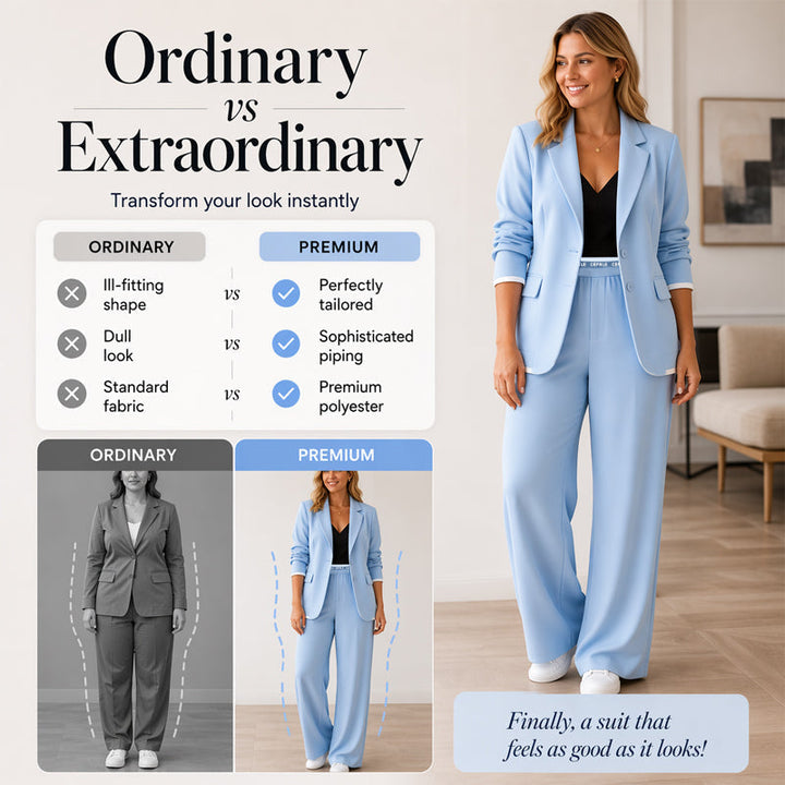 Blazer &amp; Wide-Leg Pant Suit – Clean Lines &amp; Breezy Comfort