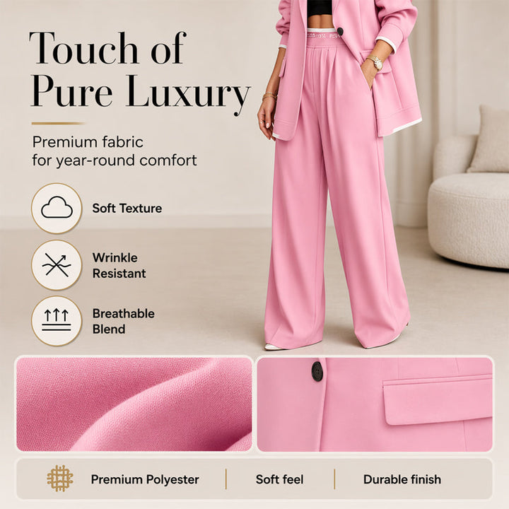 Blazer &amp; Wide-Leg Pant Suit – Clean Lines &amp; Breezy Comfort