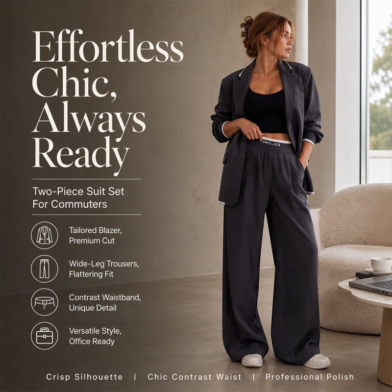 Blazer &amp; Wide-Leg Pant Suit – Clean Lines &amp; Breezy Comfort