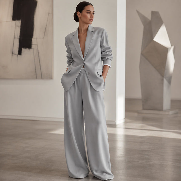 Blazer &amp; Wide-Leg Pant Suit – Clean Lines &amp; Breezy Comfort