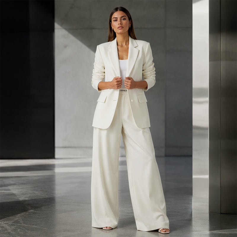 Blazer &amp; Wide-Leg Pant Suit – Clean Lines &amp; Breezy Comfort