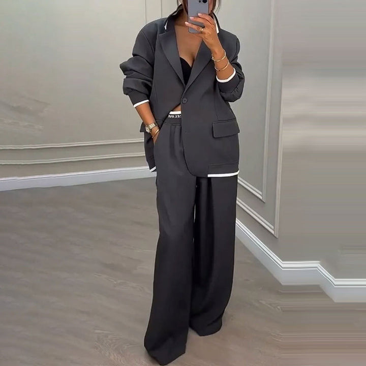 Blazer &amp; Wide-Leg Pant Suit – Clean Lines &amp; Breezy Comfort
