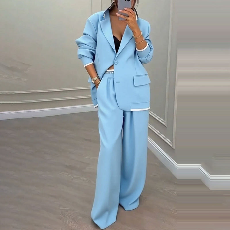 Blazer &amp; Wide-Leg Pant Suit – Clean Lines &amp; Breezy Comfort