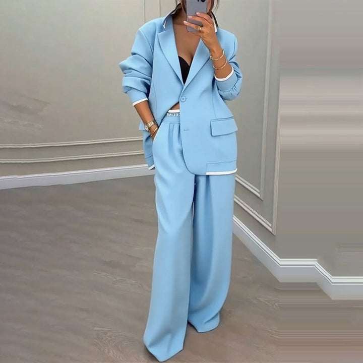 Blazer &amp; Wide-Leg Pant Suit – Clean Lines &amp; Breezy Comfort
