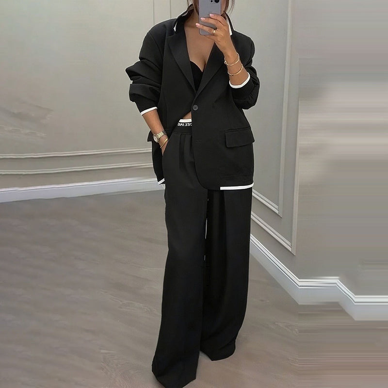 Blazer &amp; Wide-Leg Pant Suit – Clean Lines &amp; Breezy Comfort
