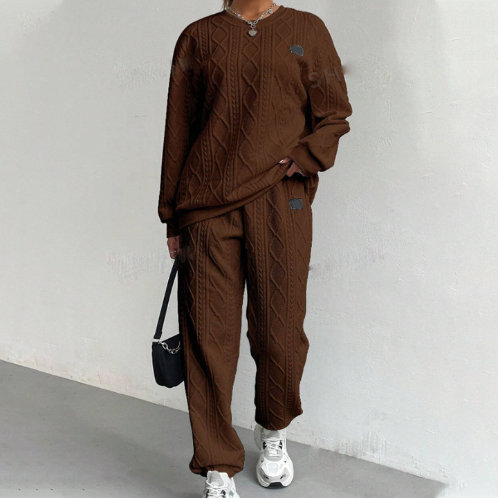 🌸Hot Sale 50% OFF💖Casual Long Sleeve Knit Pullover &amp; Pants 2-Piece Set